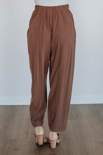 Pierra Linen Pants - Mocha