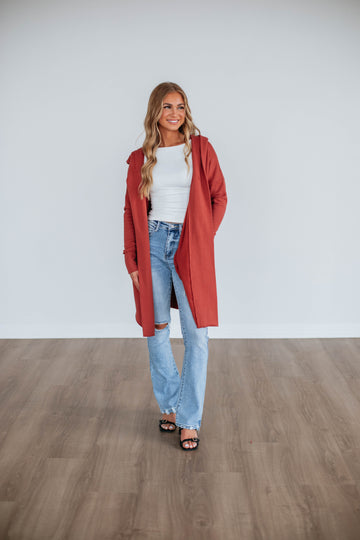 Rebekah Cardigan - Dusty Red
