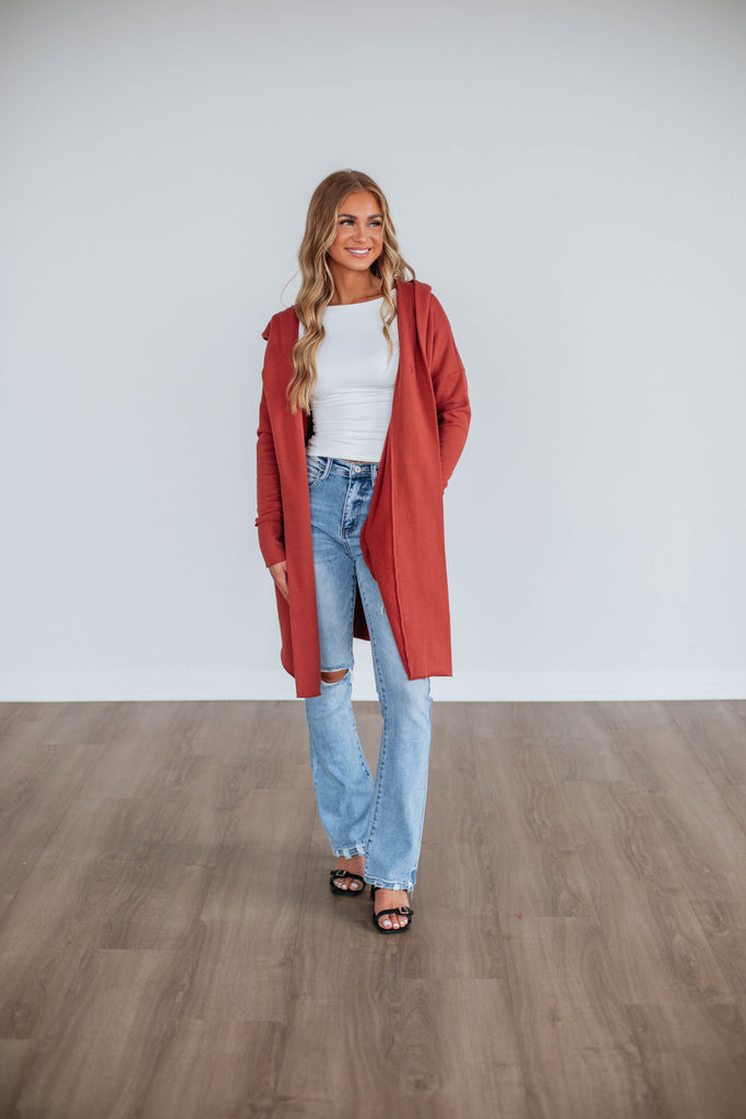 Rebekah Cardigan - Dusty Red