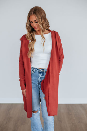 Rebekah Cardigan - Dusty Red