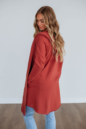 Rebekah Cardigan - Dusty Red