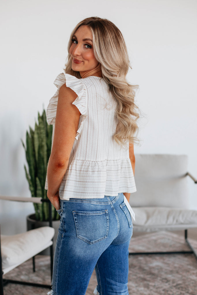 Layah Tie Front Top - Mocha Mix