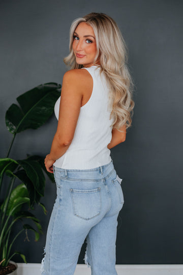 Reed Ribbed Tank - Ivory