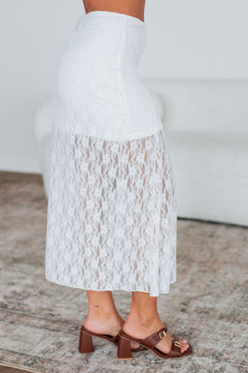 Juniper Lace Maxi Skirt - Ivory