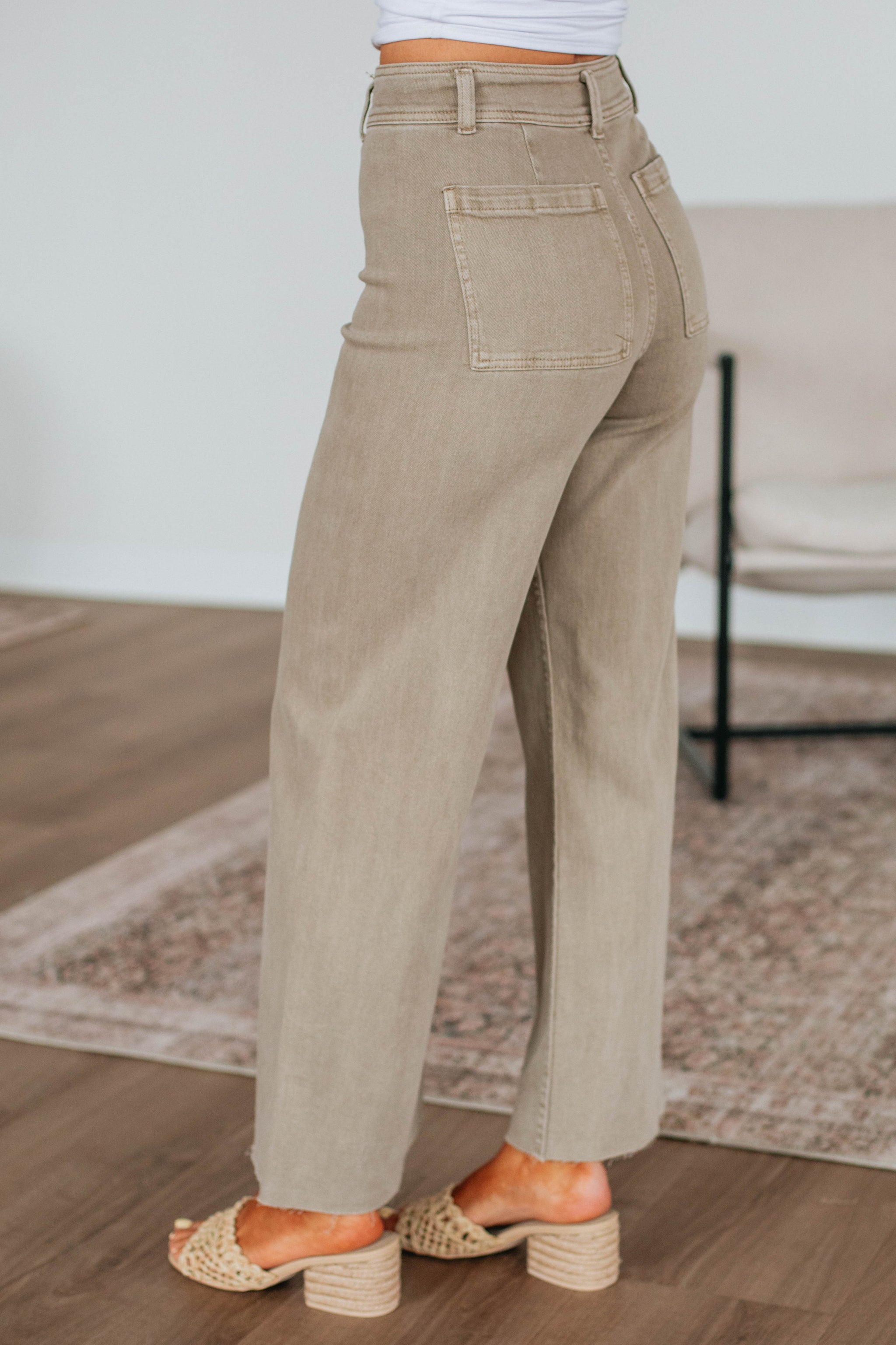 Linsley Wide Leg Pants - Khaki