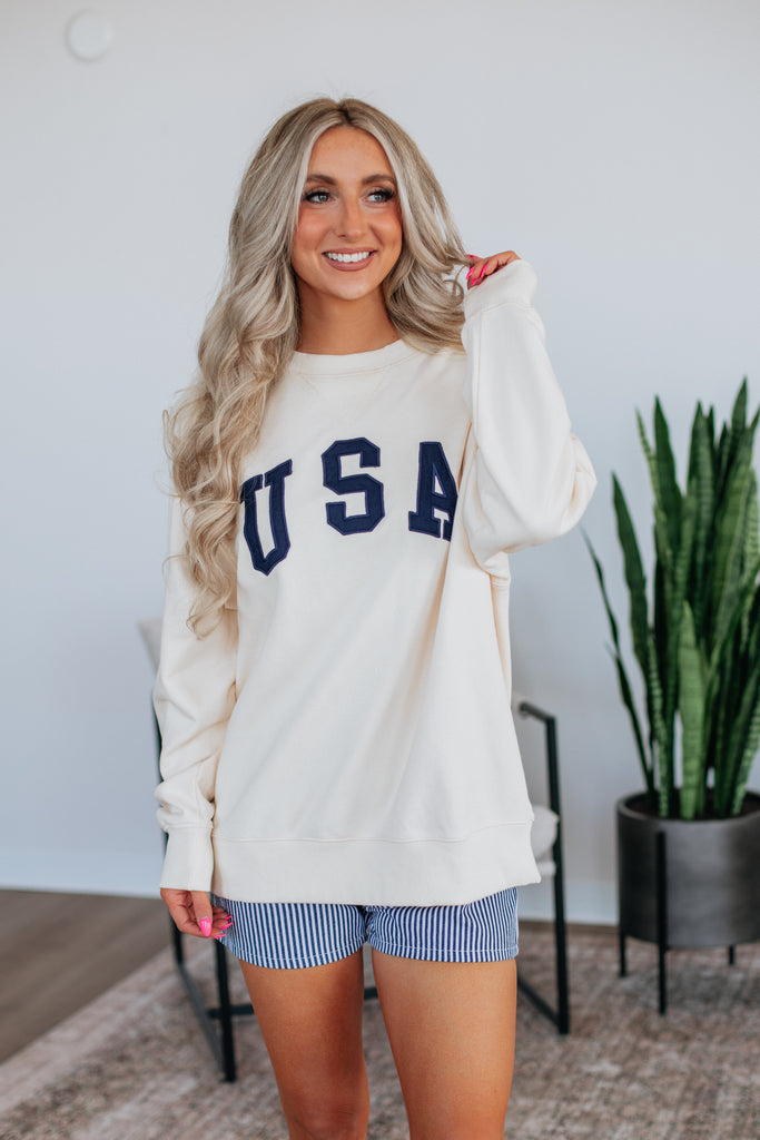 Dempsey Striped Denim Shorts - Navy Mix