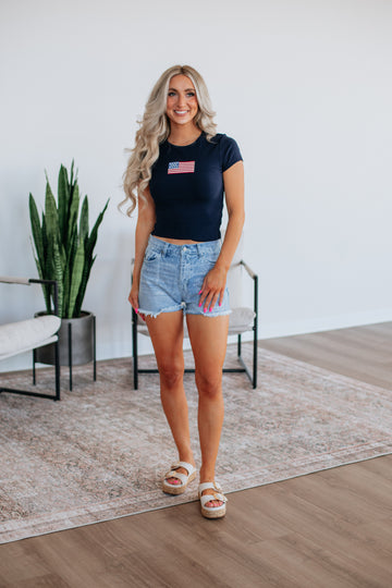 Little Miss Independent Tee - Navy