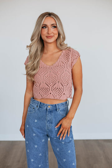 Samira Crochet Top - Mauve