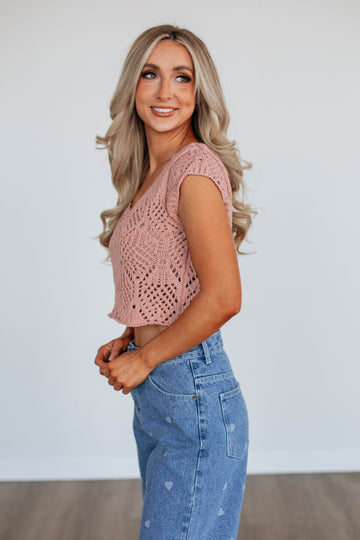 Samira Crochet Top - Mauve
