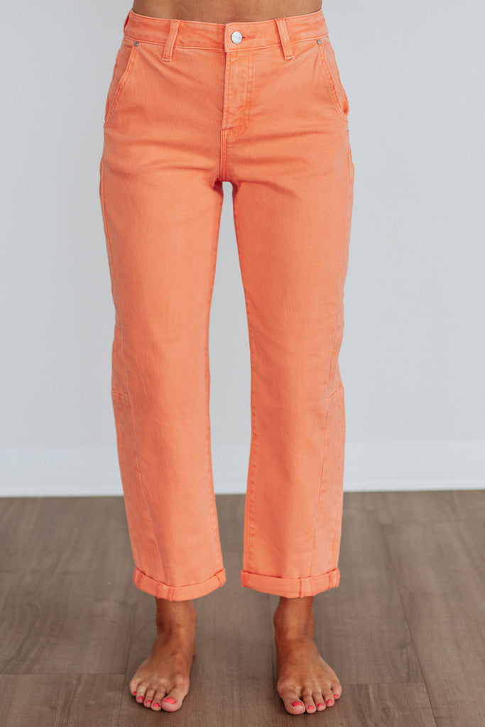 Mallorie Risen Jeans - Coral Peach