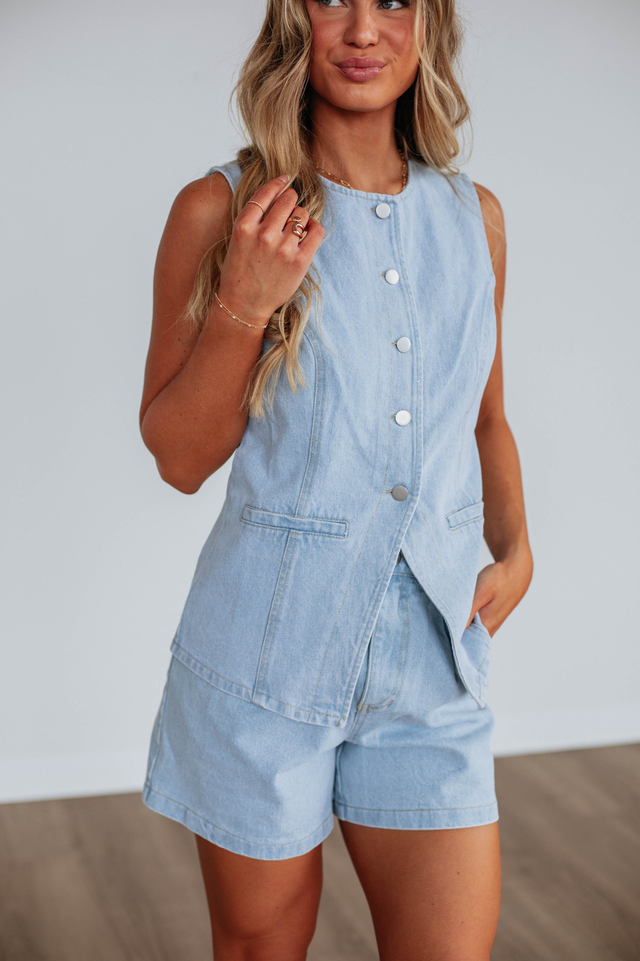 Sawyer Denim Top - Light Wash