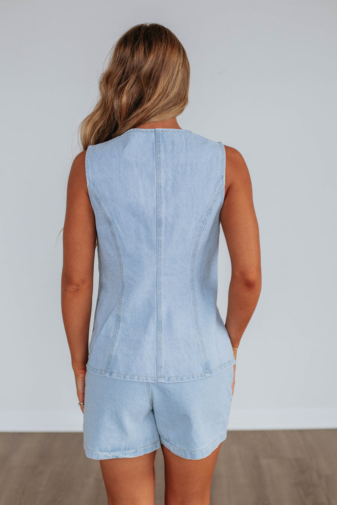 Sawyer Denim Top - Light Wash