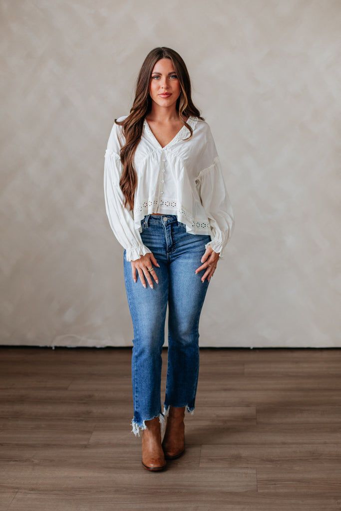 Leyna Eyelet Top