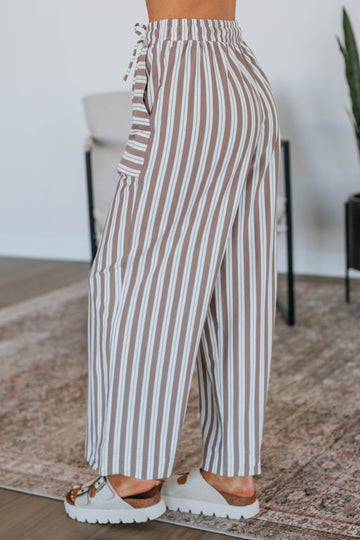 Shannon Striped Pants - Mocha Mix