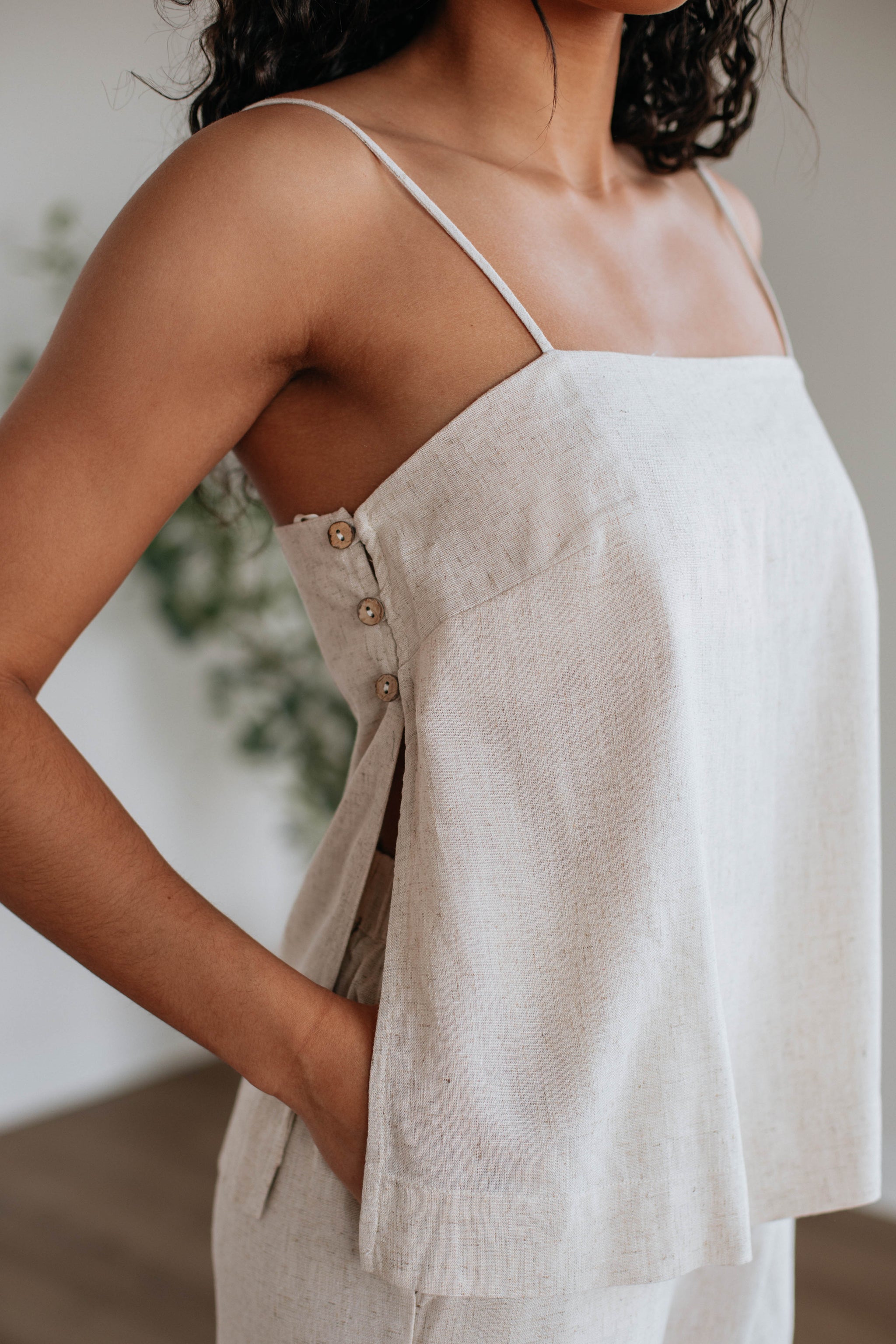 Solandy Linen Two-Piece Set - Natural