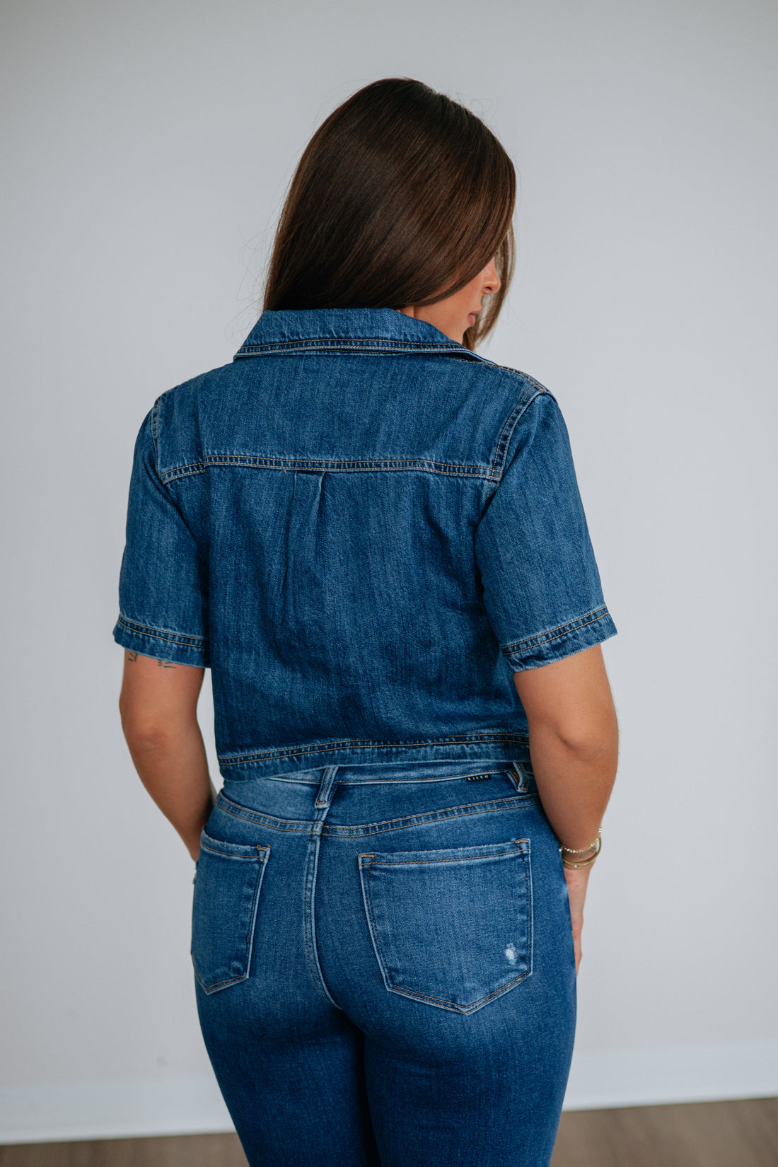 Regina Risen Denim Top