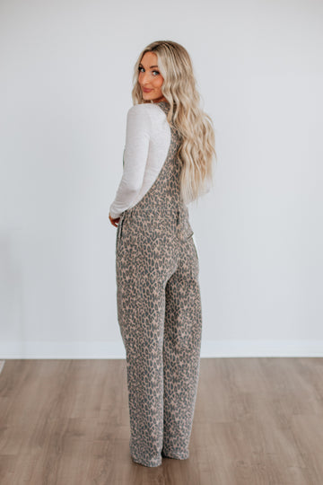 Dylan Hidden Denim Overalls - Cheetah