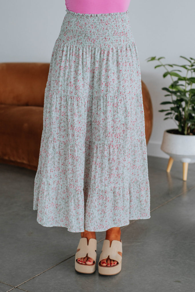 Sweet On You Midi Skirt - Sage