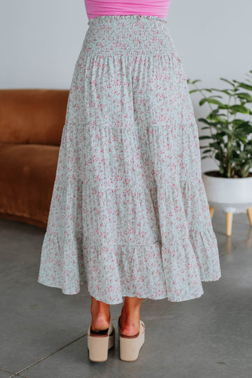 Sweet On You Midi Skirt - Sage
