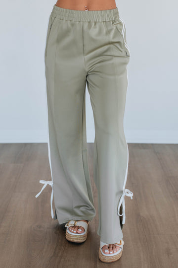 Taylar Track Pants - Light Olive
