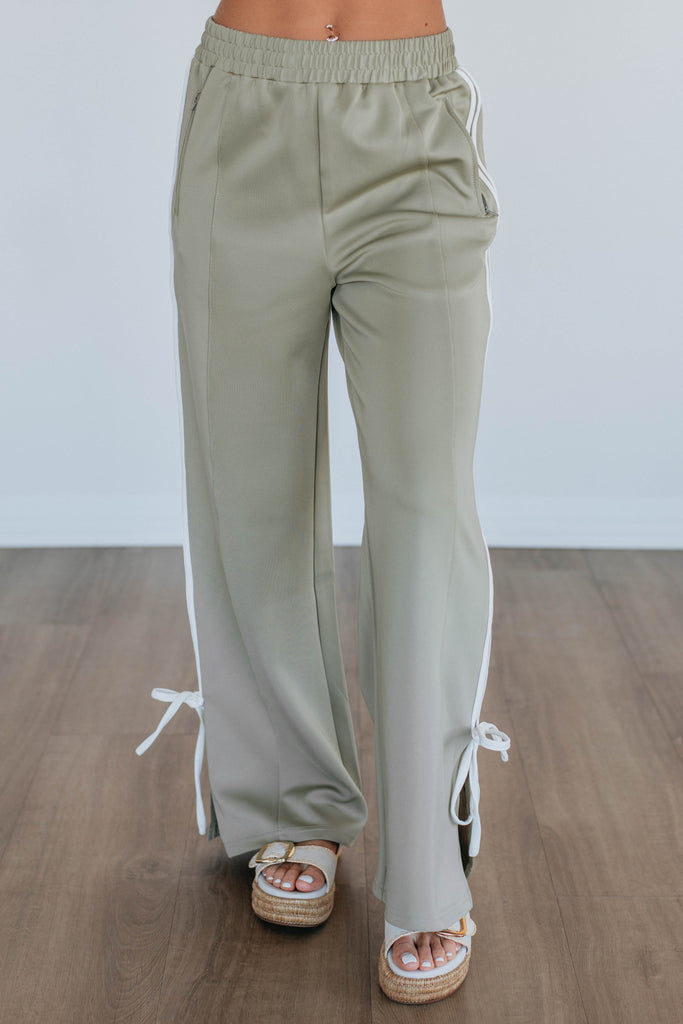Taylar Track Pants - Light Olive