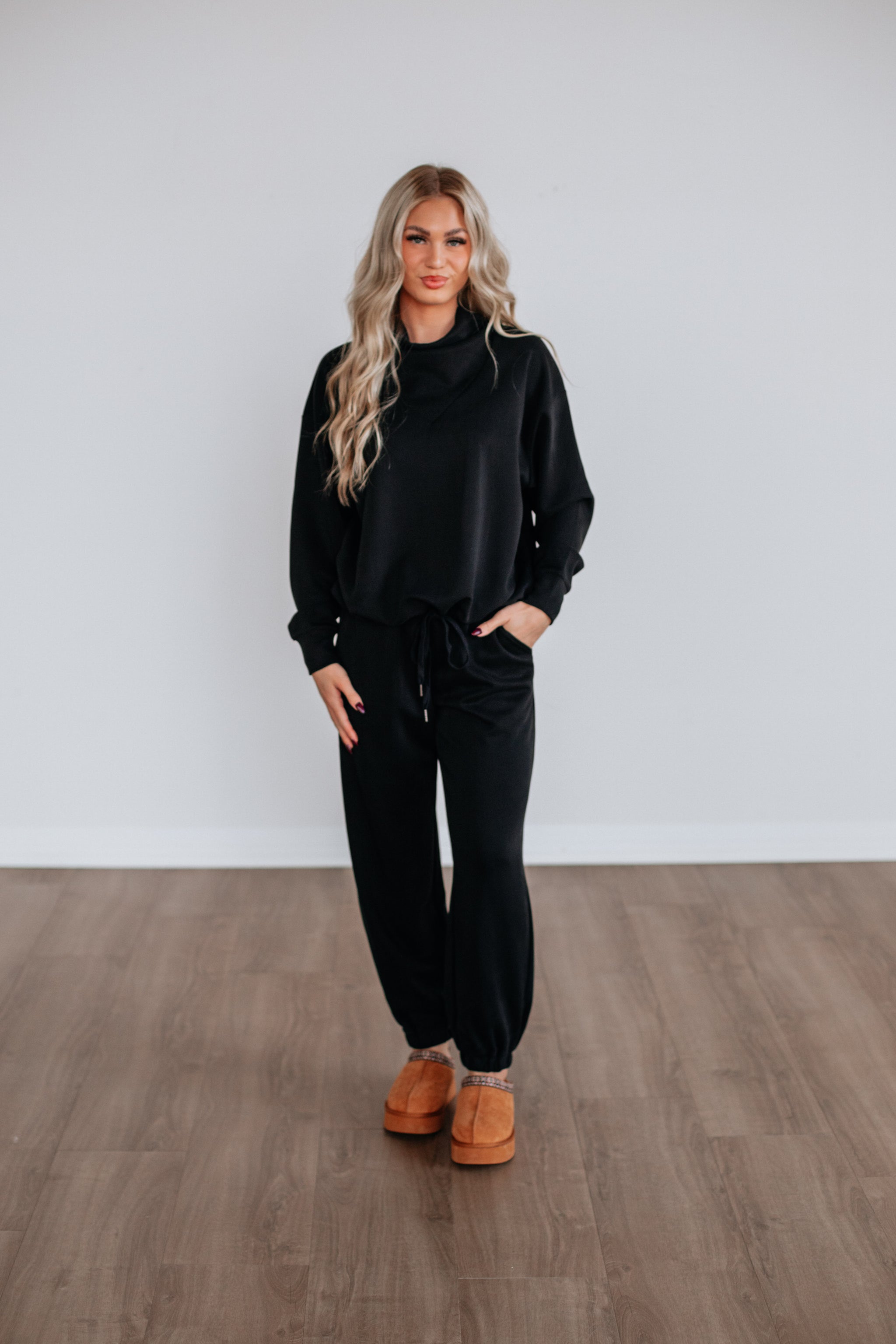 Teleri Lounge Joggers - Washed Black