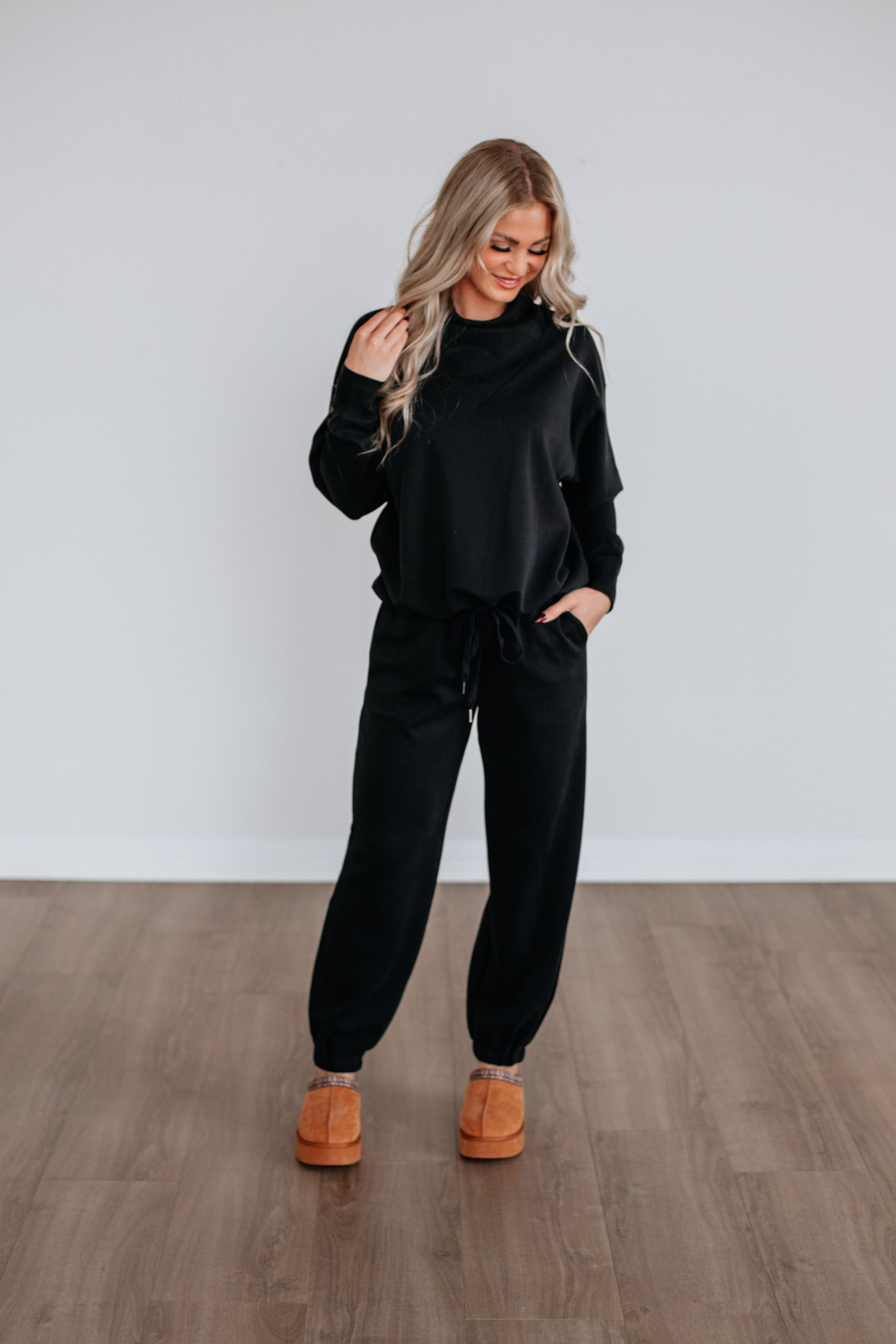 Teleri Lounge Joggers - Washed Black