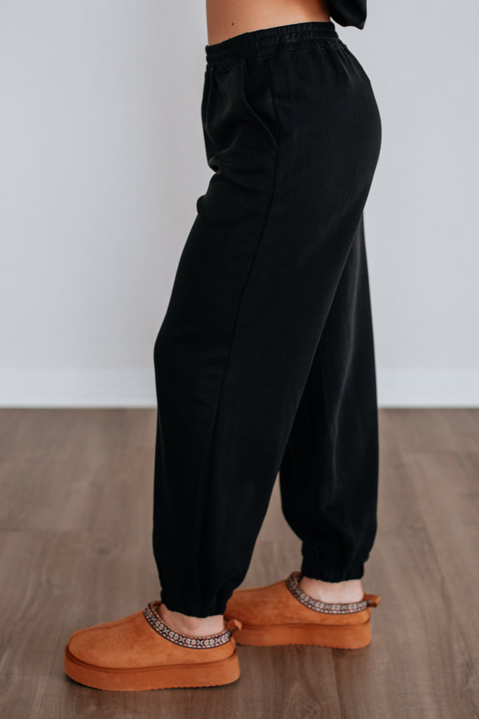 Teleri Lounge Joggers - Washed Black