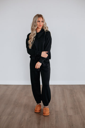 Teleri Lounge Joggers - Washed Black