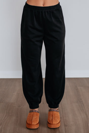 Teleri Lounge Joggers - Washed Black