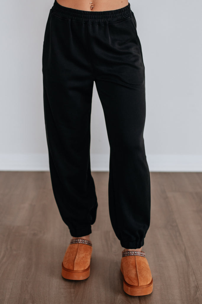 Teleri Lounge Joggers - Washed Black