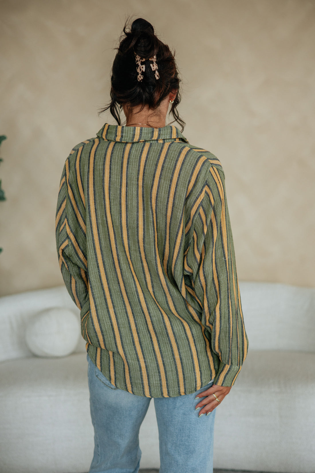 Devann Striped Button Down