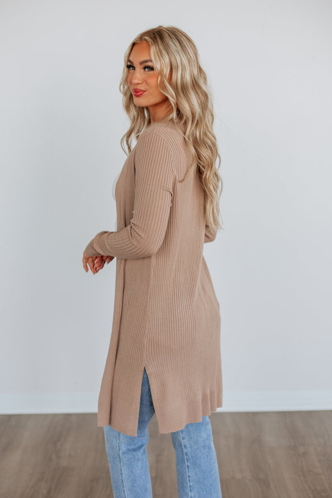 Maylin Ribbed Cardigan - Light Mocha