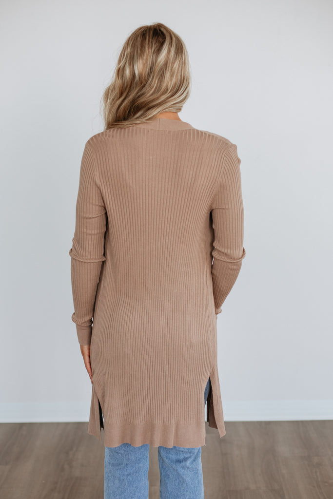Maylin Ribbed Cardigan - Light Mocha