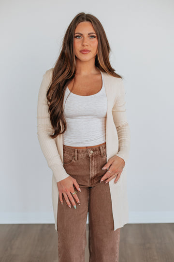 Maylin Ribbed Cardigan - Cream