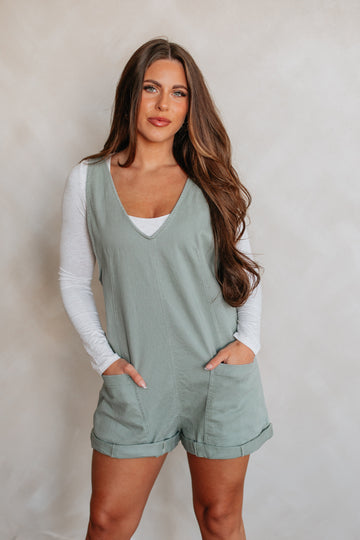 Kearney Short Overalls - Dusty Sage