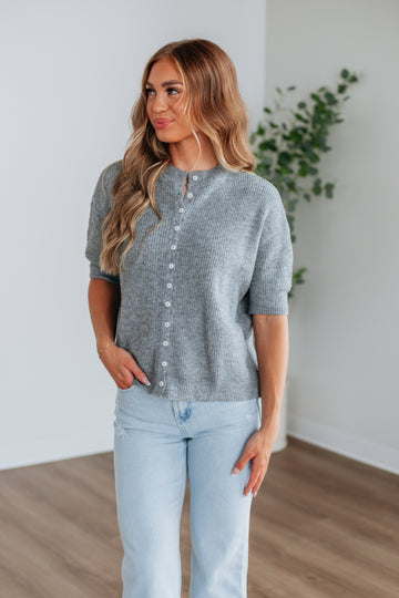 Auden Sweater Top - Heather Grey