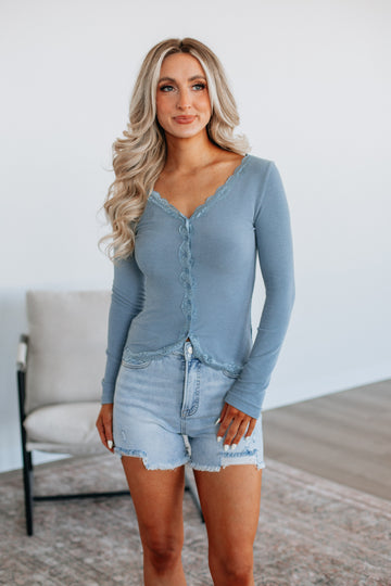 Lisbeth Lace Top - Chambray