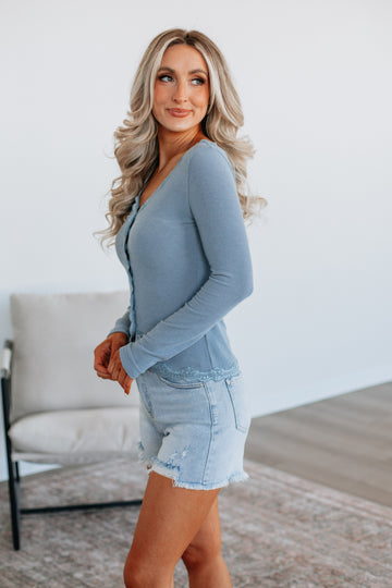 Lisbeth Lace Top - Chambray