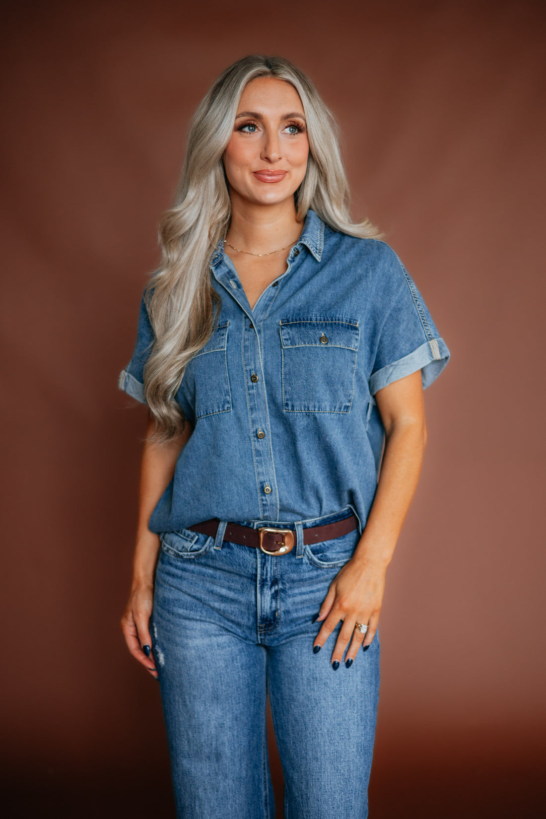 Avery Risen Denim Top