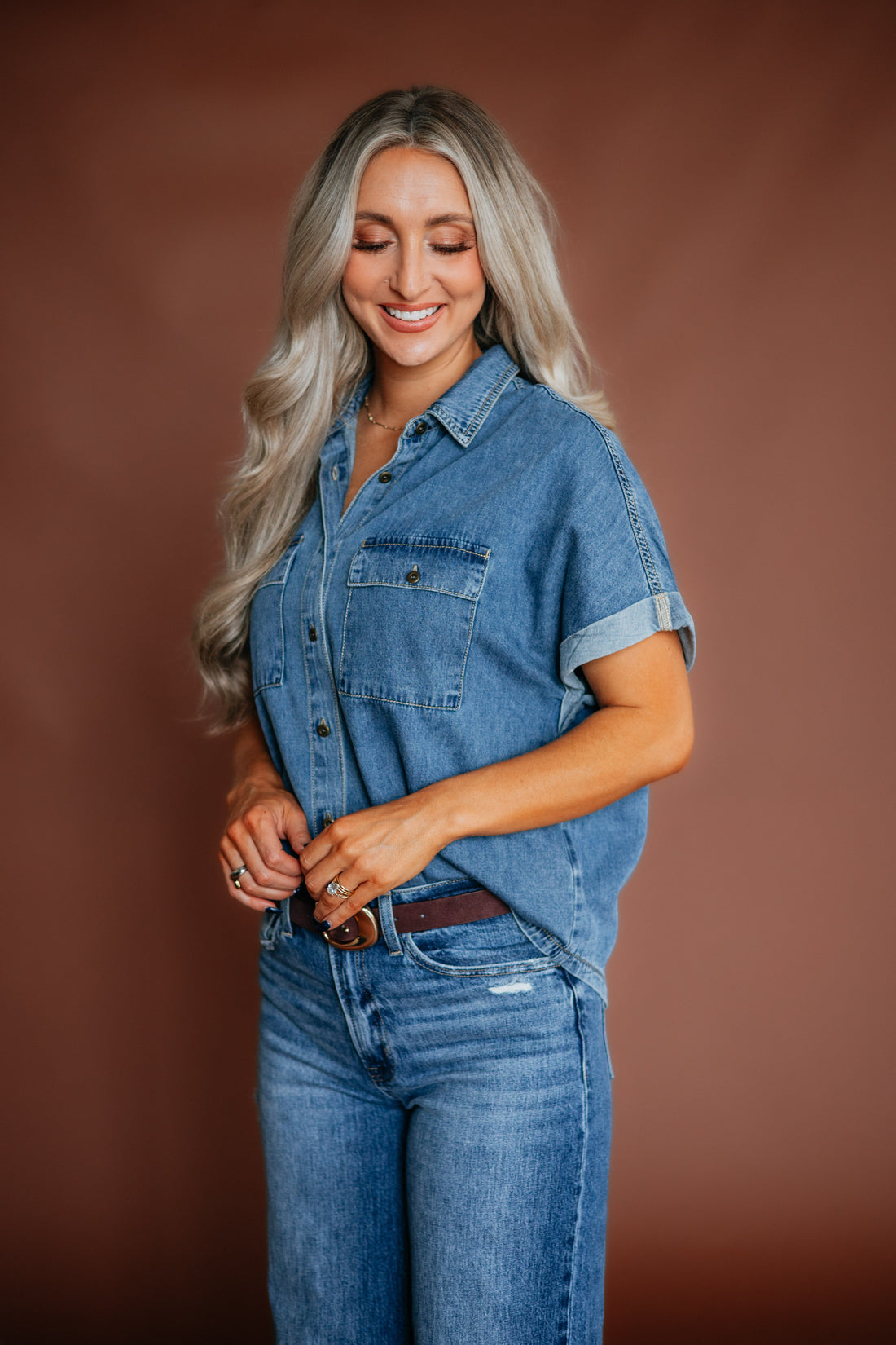 Avery Risen Denim Top
