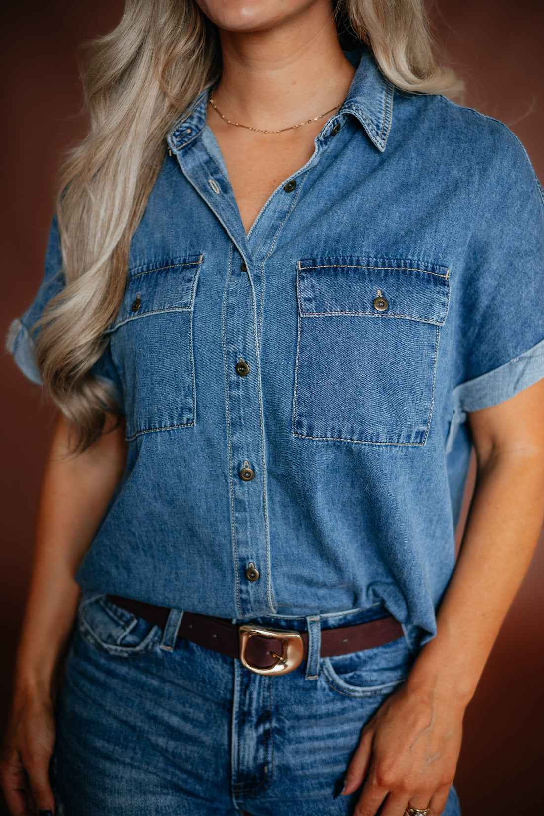 Avery Risen Denim Top