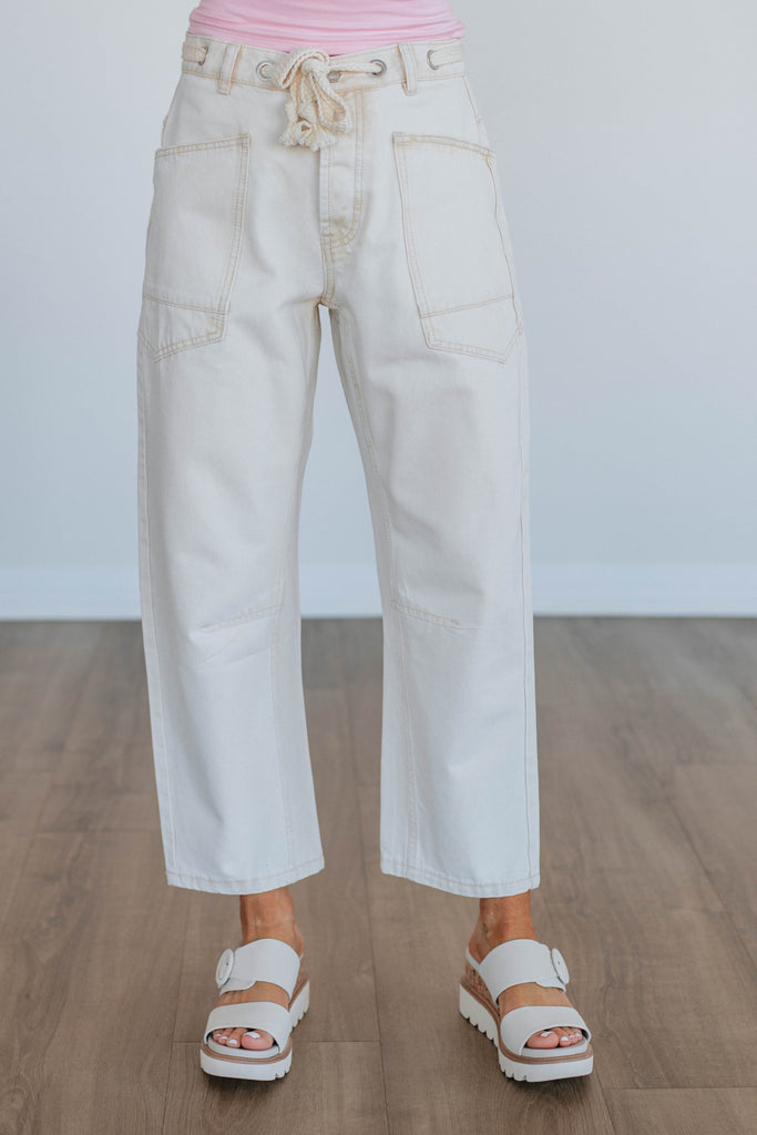 Vance Denim Pants - Cream