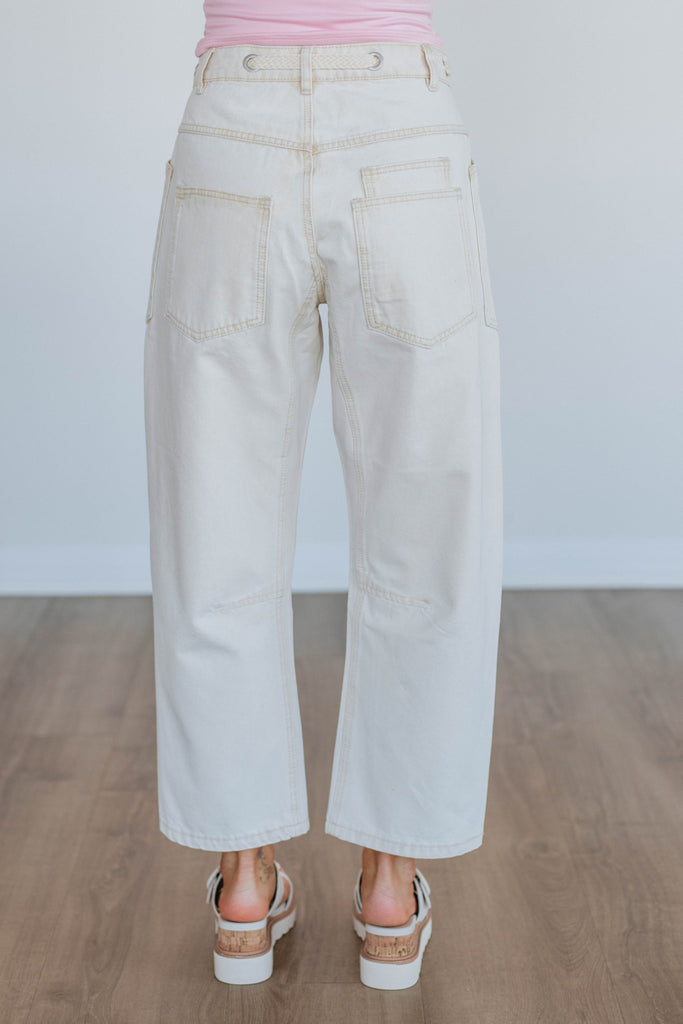 Vance Denim Pants - Cream