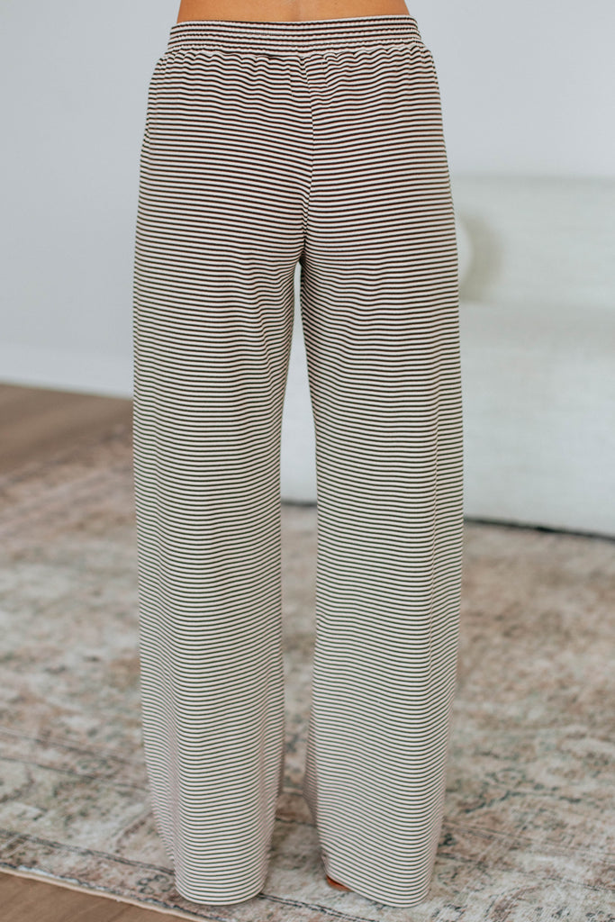 Cayla Striped Pants - Espresso Mix