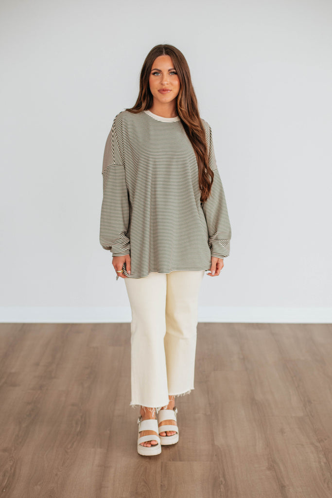 Cayla Striped Top - Espresso Mix
