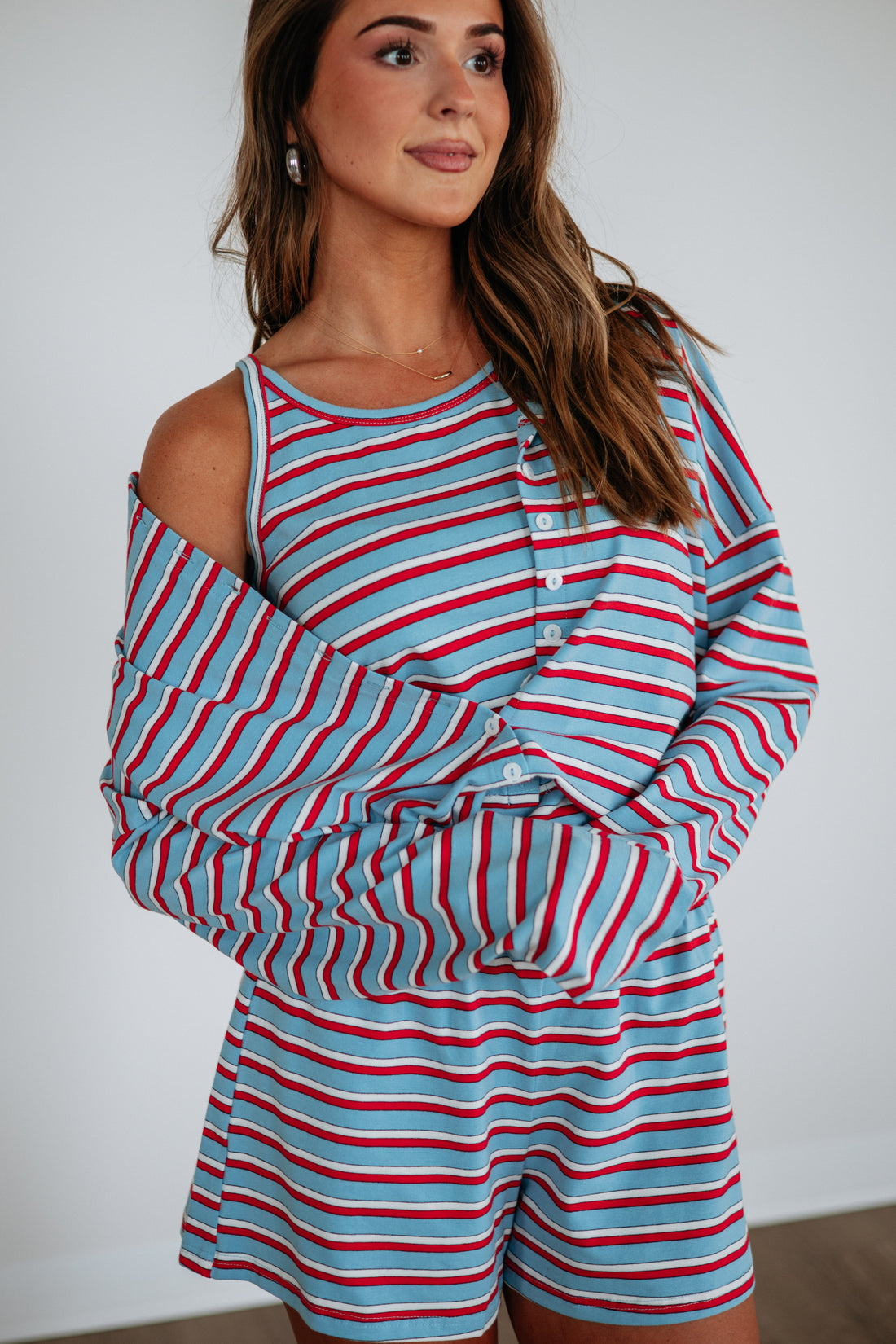 Brady Striped Cardigan Top