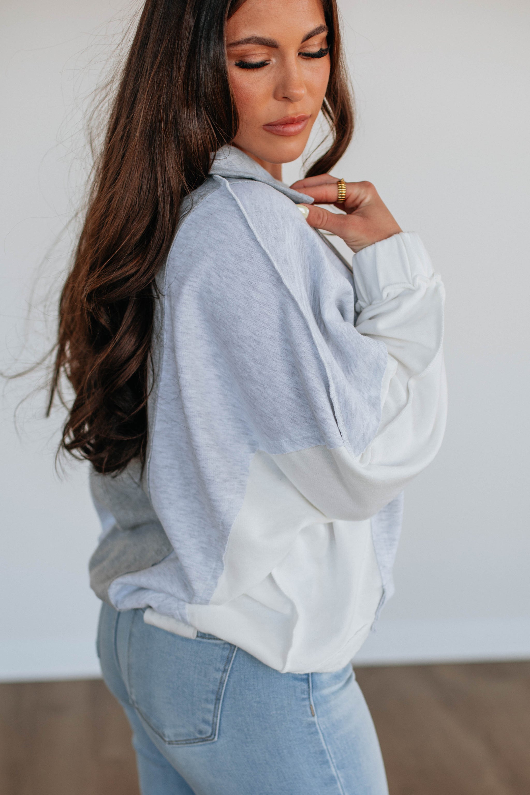 Vanya Oversized Pullover - Heather Grey Mix
