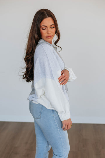 Vanya Oversized Pullover - Heather Grey Mix
