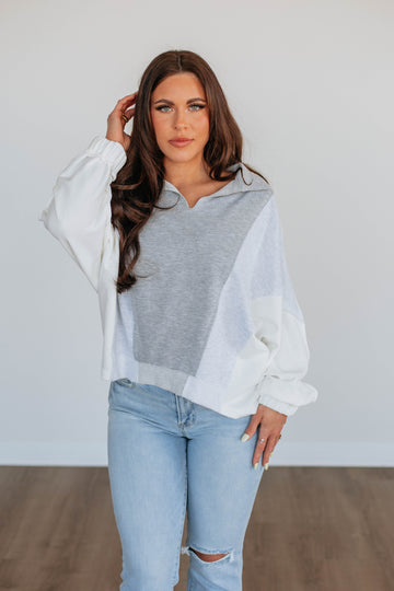 Vanya Oversized Pullover - Heather Grey Mix
